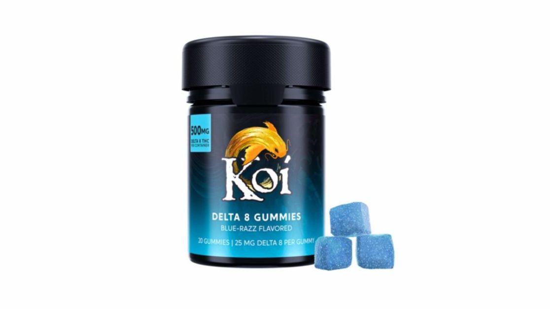 Koi Delta 8 Gummies Blue Razz flavor